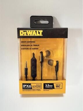 DeWalt | SEALED Jobsite Wired Earphones w/ Microphone & Shirt Clip (DXMA1909032)